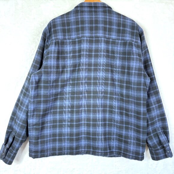 Marmot Ridgefield Heavyweight Flannel Sherpa Lined Snap Jacket Mens XL Blue - Picture 5 of 9